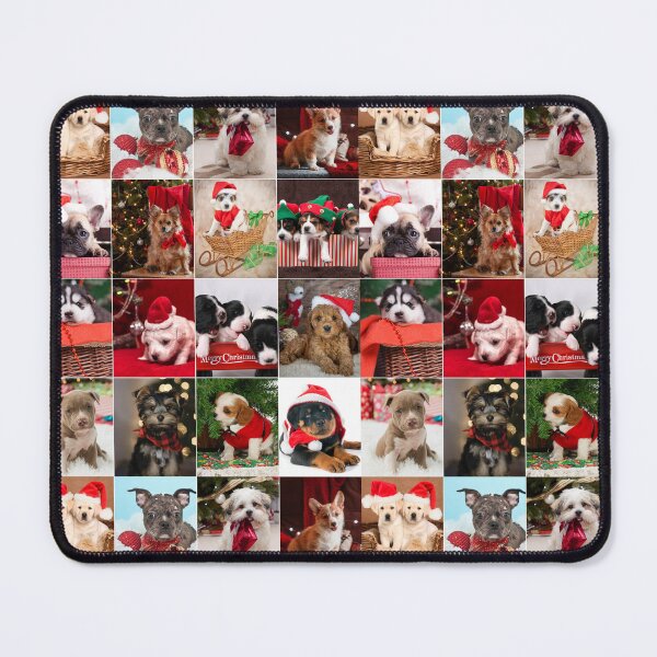 Item preview, Cute Puppy Christmas Photo Collage designed and sold by ColorfulPrints.