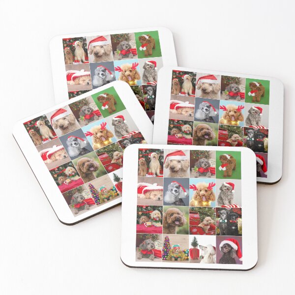 Item preview, Christmas Poodles Photo Collage designed and sold by ColorfulPrints.