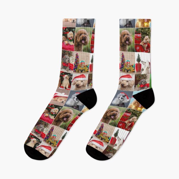 Item preview, Christmas Poodles Photo Collage designed and sold by ColorfulPrints.