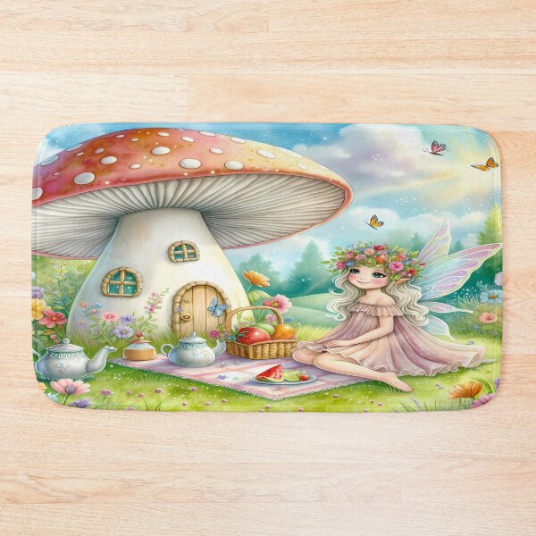 Item preview, Fairy picnic on the outskirts of a mushroom designed and sold by Venta Mix  JellycientArt.