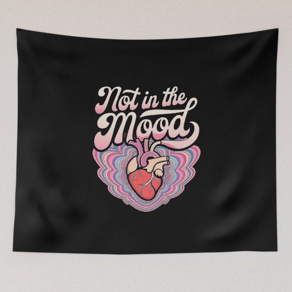Item preview, Not in the Mood Retro Heart Design - Expressive Art for Daily Attitude designed and sold by love3617.