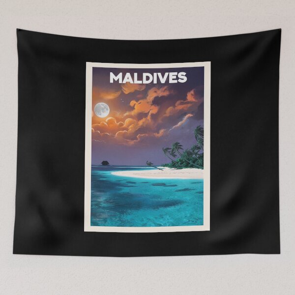 Item preview, Maldives, Travel Art designed and sold by PinkandP.
