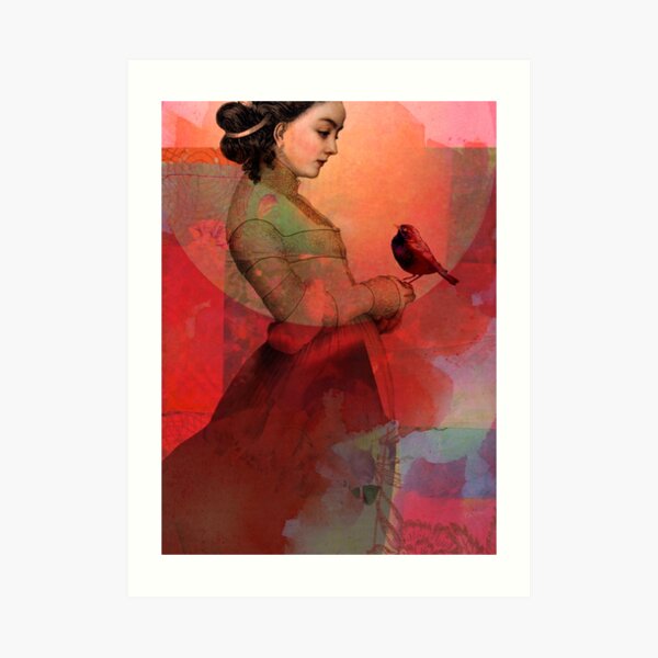 "Lady in red" Art Print for Sale by catrinarno Redbubble