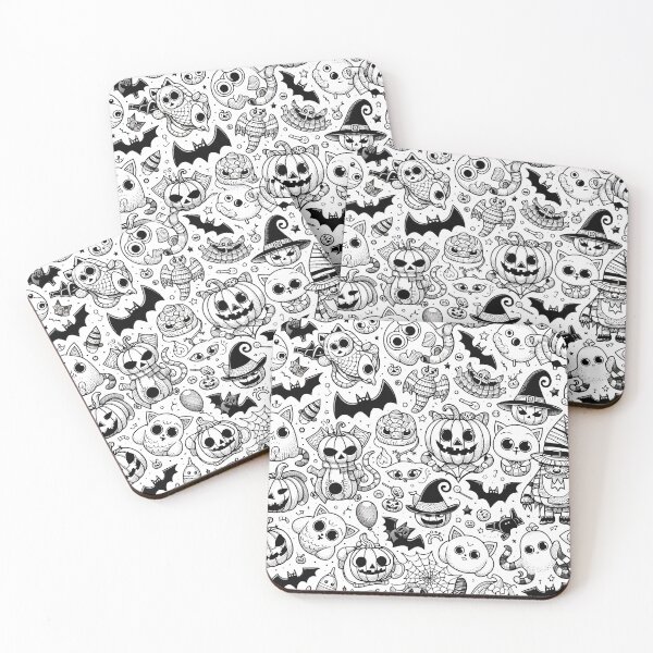 Item preview, Haunted Halloween Doodle designed and sold by Thai Vibe Studio.