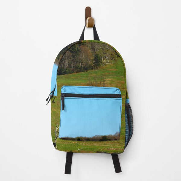 Item preview, greenery-filled meadow stretches out towards a line of trees under a clear blue sky designed and sold by InezPhotography.