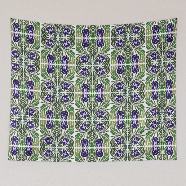 Item preview, Art Nouveau Iris Tile- drk purple designed and sold by HausHatfield.