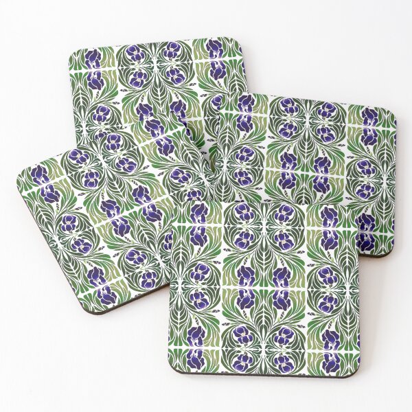 Item preview, Art Nouveau Iris Tile- drk purple designed and sold by HausHatfield.