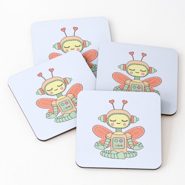 Item preview, Robots retro: Hada meditadora designed and sold by TheGlitchStitch.