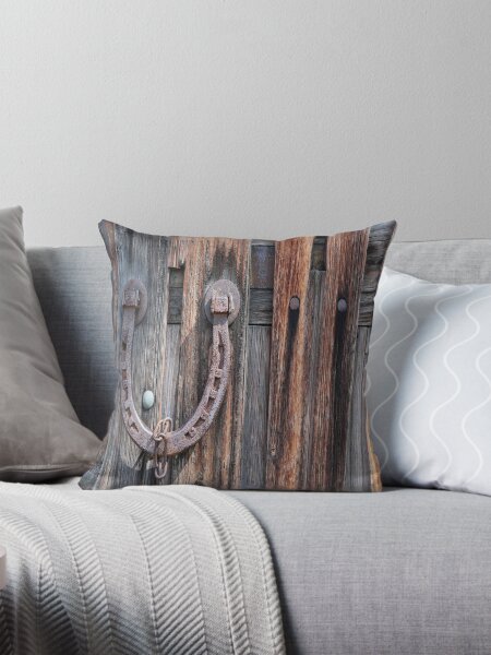 Item preview, distressed barn wood rustic equestrian horseshoe  designed and sold by LEILA ART SPACE.