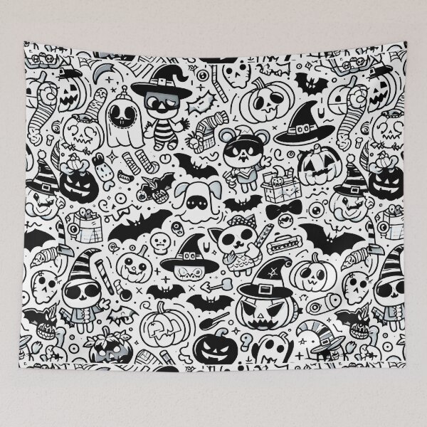 Item preview, Mystery Halloween Doodle designed and sold by Thai Vibe Studio.