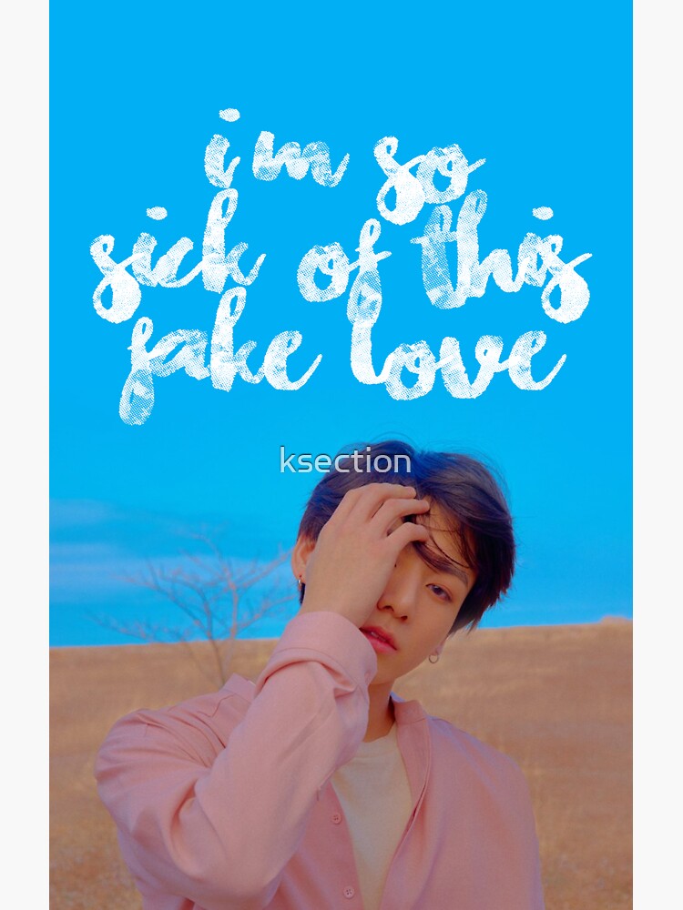  BTS  Jungkook Fake  Love  Lyrics  Quote Sticker by ksection 