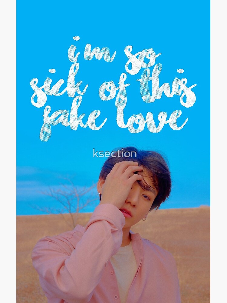 Bts Jungkook Fake Love Lyrics Quote Greeting Card By Ksection Redbubble