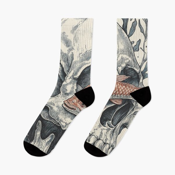 Item preview, Life and Death - Skull and Fish Artistic Fusion designed and sold by Qim X Fantasy.