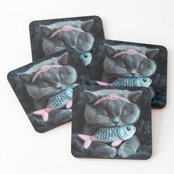 Item preview, British Blue With A Fish Toy designed and sold by Nocturne  Paws.