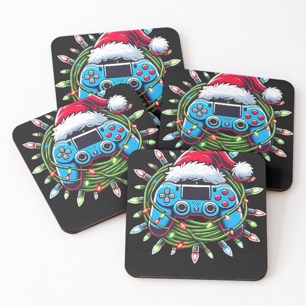 Artikelvorschau, Christmas Lights Gaming Controller with Santa Hat for Gamers entworfen und verkauft von Nalin-Design.