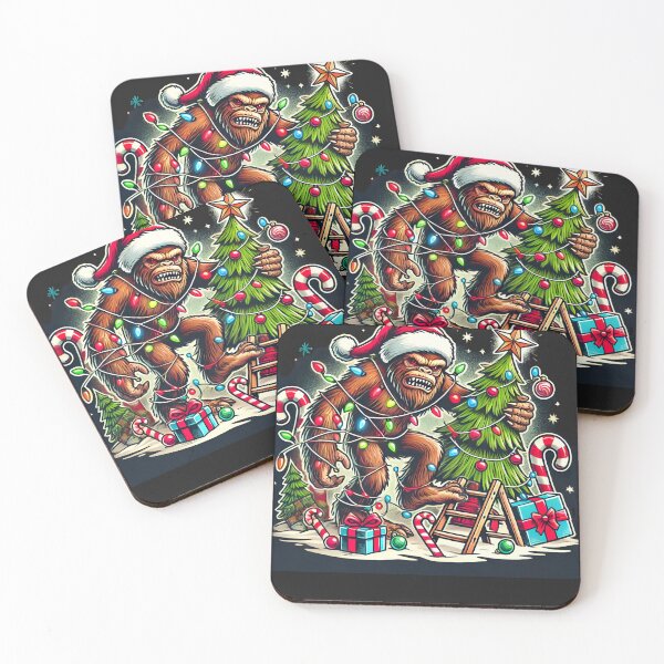 Item preview, Bigfoot Christmas Lights Chaos with Santa Hat designed and sold by Nalin-Design.