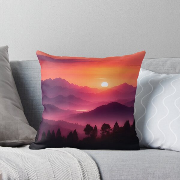 Item preview, Mountain Landscape at Sunset designed and sold by Wise-Stickers.