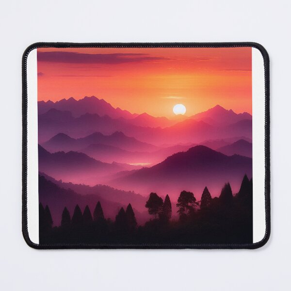 Item preview, Mountain Landscape at Sunset designed and sold by Wise-Stickers.