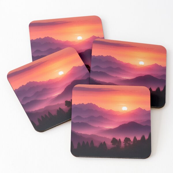 Item preview, Mountain Landscape at Sunset designed and sold by Wise-Stickers.