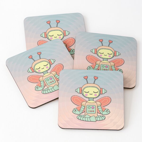 Item preview, Robots retro: vibraciones de hadas meditadoras designed and sold by TheGlitchStitch.