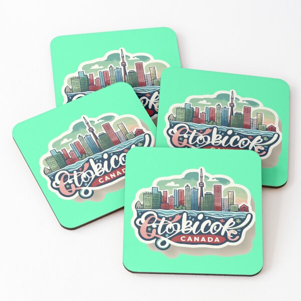 Item preview, Cute Minimalist Sticker Design with "Etobicoke Canada" in Groovy Watercolor Script,  designed and sold by PaintMeWorld.