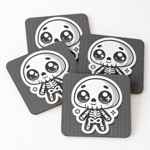 Item preview, Cute Kawaii Skeleton Sticker – Adorable Spooky Halloween Decal designed and sold by Chocobo Charm Emporium.