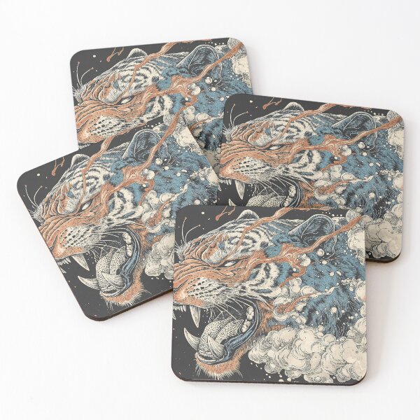 Item preview, Fierce Tiger Roaring Amid Cosmic Clouds designed and sold by Qim X Fantasy.