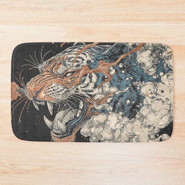 Item preview, Fierce Tiger Roaring Amid Cosmic Clouds designed and sold by Qim X Fantasy.