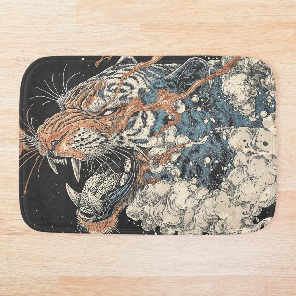 Item preview, Fierce Tiger Roaring Amid Cosmic Clouds designed and sold by Qim X Fantasy.