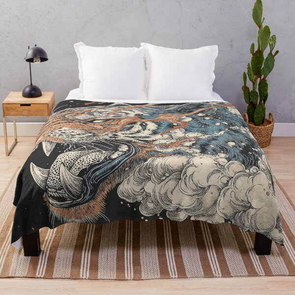 Item preview, Fierce Tiger Roaring Amid Cosmic Clouds designed and sold by Qim X Fantasy.