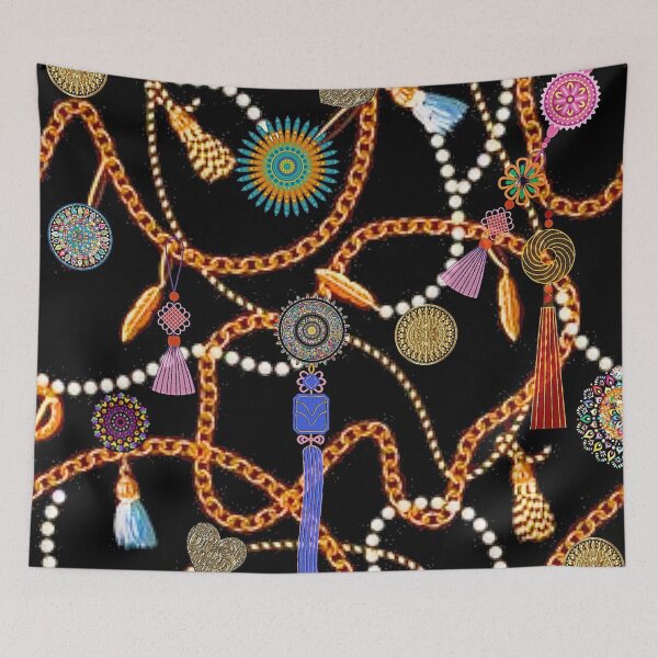 Item preview, Chains Pearls Tassels designed and sold by lindosilks.