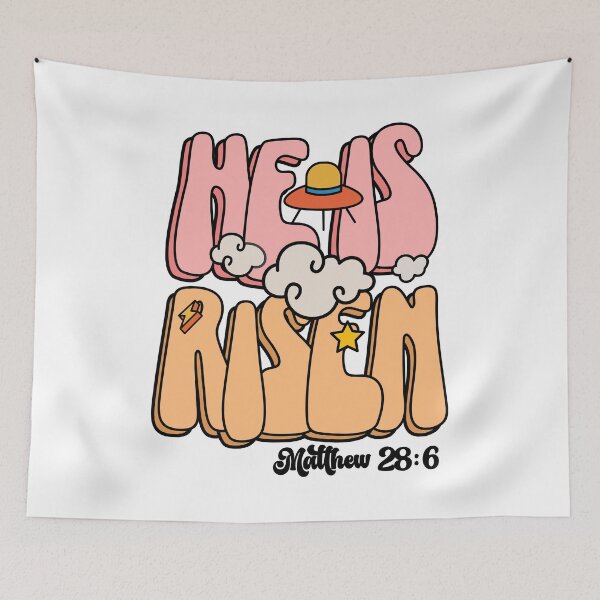 Aperçu de l'œuvre He Is Risen | Matthew Easter Resurrection Christian Retro Groovy créée et vendue par Lillyamstronger.