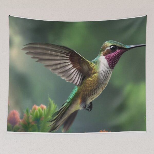 Item preview, hummingbird with iridescent green and purple designed and sold by InezPhotography.