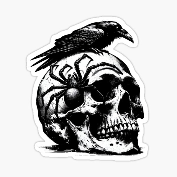 Schädl with Raven and Spider Sticker