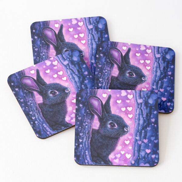 Item preview, Painted Black Rabbit In Winter designed and sold by Nocturne Paws.