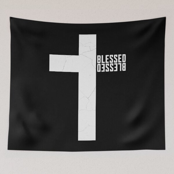 Item preview, Blessed by God and Jesus Religious Cross designed and sold by NessiCreates.