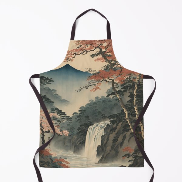 Aperçu de l'œuvre Impression d'art de paysage de cascade traditionnelle japonaise créée et vendue par comeontooch.