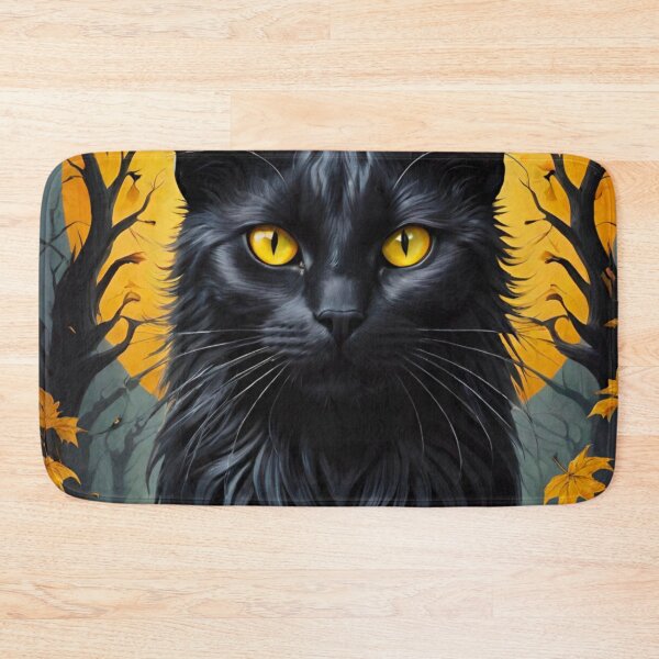 Item preview, Demonic Halloween Cat with Fiery Eyes designed and sold by GrizzlyCollective.