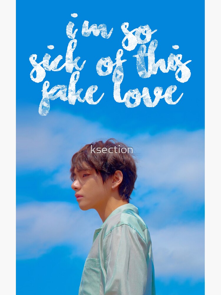 Pegatina BTS Taehyung Fake  Love  Lyric Quote   de ksection 