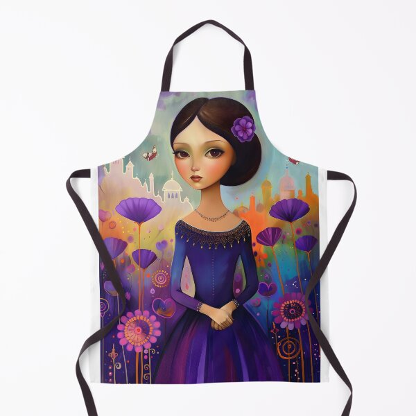 Item preview, Elegant woman in floral kingdom, vivid colors embracing designed and sold by Artessie.