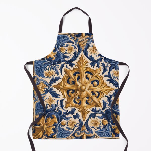 Item preview, Gold Blue Solid Azulejos - Tile Art designed and sold by PrinzPnz.