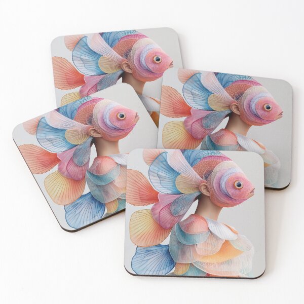 Item preview, "Fish-Inspired Couture: Bright Iridescent Masterpiece" designed and sold by MacroArtHub.