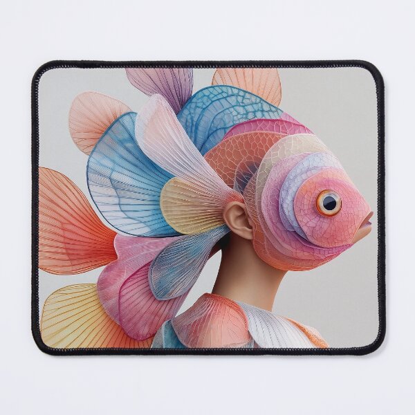 Item preview, "Fish-Inspired Couture: Bright Iridescent Masterpiece" designed and sold by MacroArtHub.