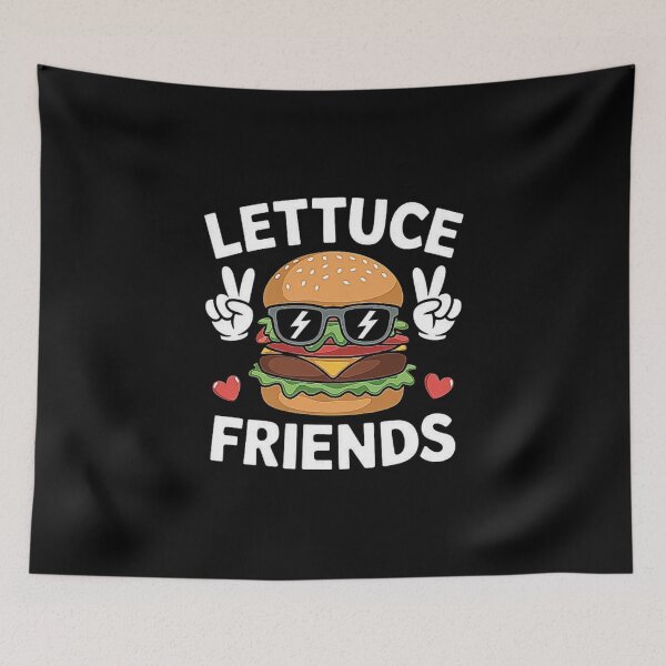 Item preview, Lettuce Friends – Fun Burger Illustration with Cool Vibes designed and sold by love3617.