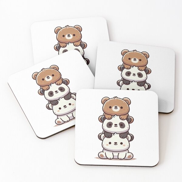 Item preview, Stacked Cute Bears and Panda Illustration designed and sold by Little Care Studio.