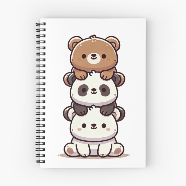 Item preview, Stacked Cute Bears and Panda Illustration designed and sold by Little Care Studio.
