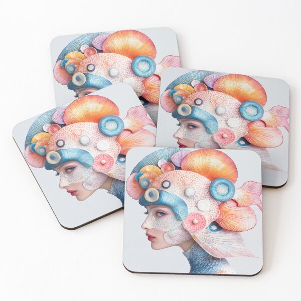 Item preview, "Fish-Inspired Couture: Bright Iridescent Masterpiece" designed and sold by MacroArtHub.