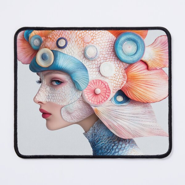Item preview, "Fish-Inspired Couture: Bright Iridescent Masterpiece" designed and sold by MacroArtHub.