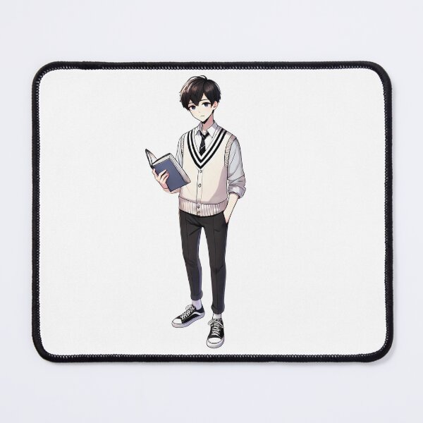 Item preview, Anime Boy Holding a Book in School Uniform designed and sold by Little Care Studio.