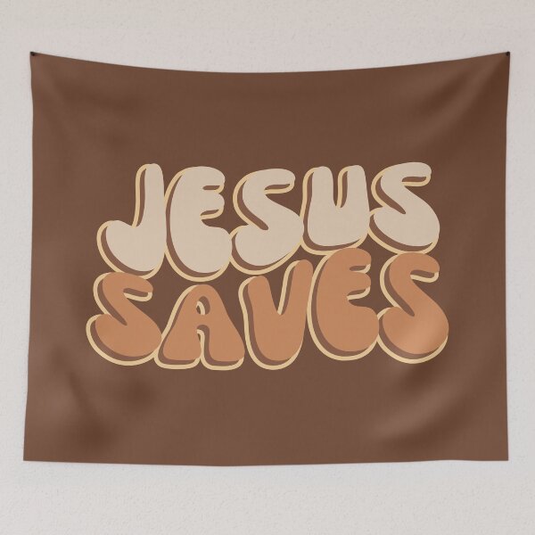 Aperçu de l'œuvre Jesus Saves Retro Groovy créée et vendue par Lillyamstronger.